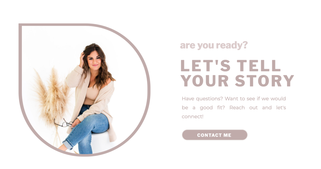 Call to action for a brand photographer Showit website