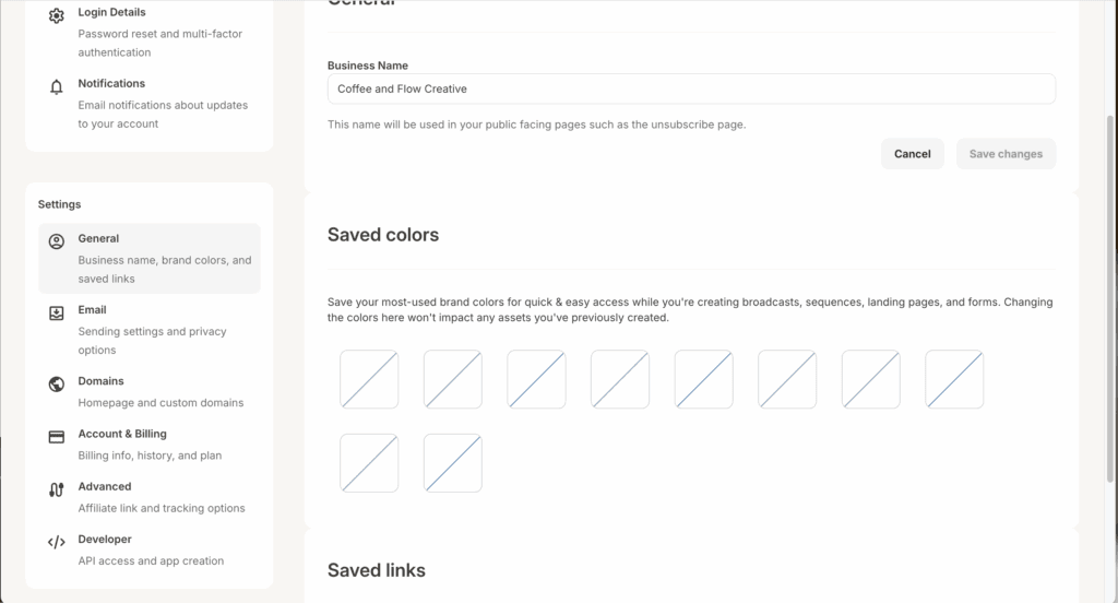 brand settings in Kit