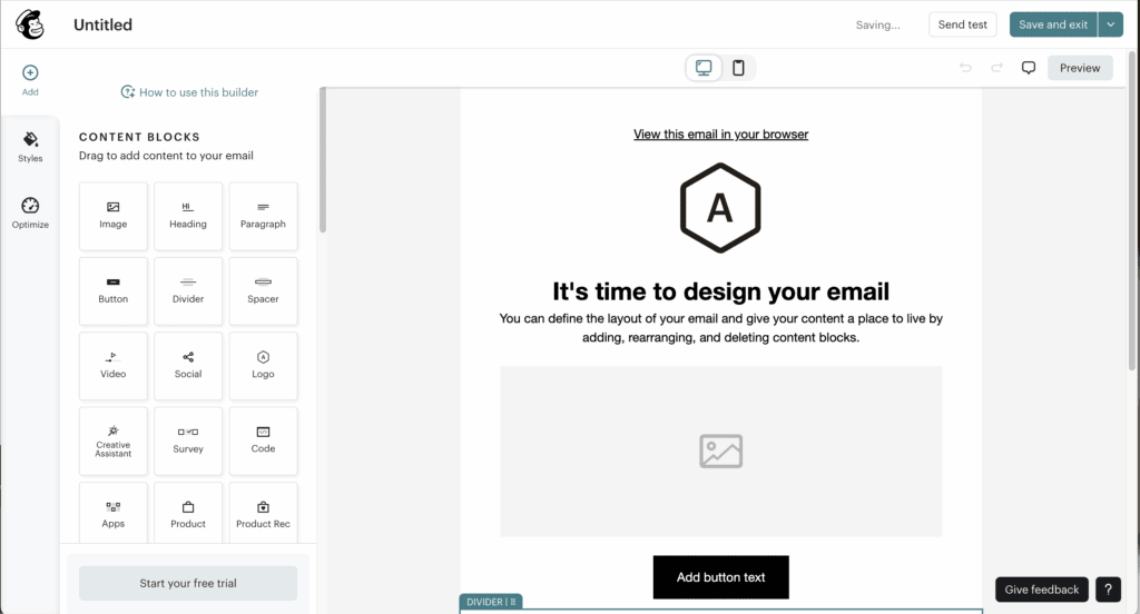 email settings in Mailchimp